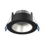 Noxion Faretti LED Ares Profondo ring Nero 6W 540lm 927-940 3CCT - con Inner Il Anello Argento | Ritaglio 68mm
