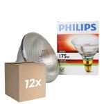 Confezione Multipack 12x Philips PAR38 IR 175W E27 230V Chiara