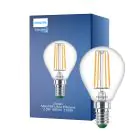 Philips Master Ultra Efficient LED E14 Pera Filamento Chiara 2.3W 485lm - 827 Bianco Molto Caldo | Sostitutiva 40W