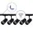 Bright Choice Set completo 1-Fase Rail L 1,5 x 1,5 Metro Nero | incl. 5x Faretti + GU10 2700K 3W Dimmerabile + Tappo Di Chiusura, Connettore di Alimentazione e L -Connettore