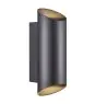 Nordlux Nico Luce Da Parete Aluminium Nero Up & Down | IP54 - Adatto per 2x GU10