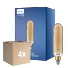 Confezione Multipack 4x Philips Classic LED E27 Tubular Filamento Oro 7W 470lm - 820 Bianco Molto Caldo | Sostitutiva 40W
