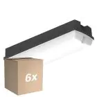 Confezione Multipack 6x Ledvance Bulkhead LED Compact Nero 8W 840lm - 830 Luce Calda -  | 356x115mm - IP65
