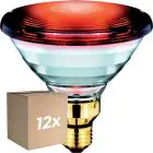 Confezione Multipack 12x Philips PAR38 IR 150W E27 230V Rossa