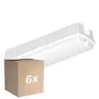 Confezione Multipack 6x Ledvance Bulkhead LED Compact Bianca 9W 840lm - 830 Luce Calda -  | 356x115mm - IP65 - Sensore Di Movimento E Luce