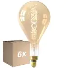 Confezione Multipack 6x Calex XXL Splash Oro LED E27 Filamento 3W 250lm- 822 Bianco Molto Caldo | Dimmerabile