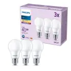 Confezione Multipack 3x Philips Bulbo LED E27 Pera Ghiaccio 5W 470lm - 827 Bianco Molto Caldo