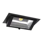 Downlight LED Wallwasher Wally Maxi Nero 46W 6050lm 70x75D - 830 Luce Calda - 238x145mm