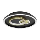 Eglo Parete e Luce da soffitto Tiriolo Acciaio Nero Oro 14W 1800lm - 840 Bianco Freddo | IP20 